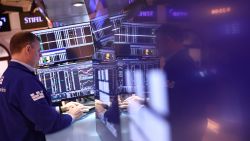gettyimages-2196392997 Traders work on the floor of the New York Stock Exchange during morning trading on January 28, 2025 in New York City.